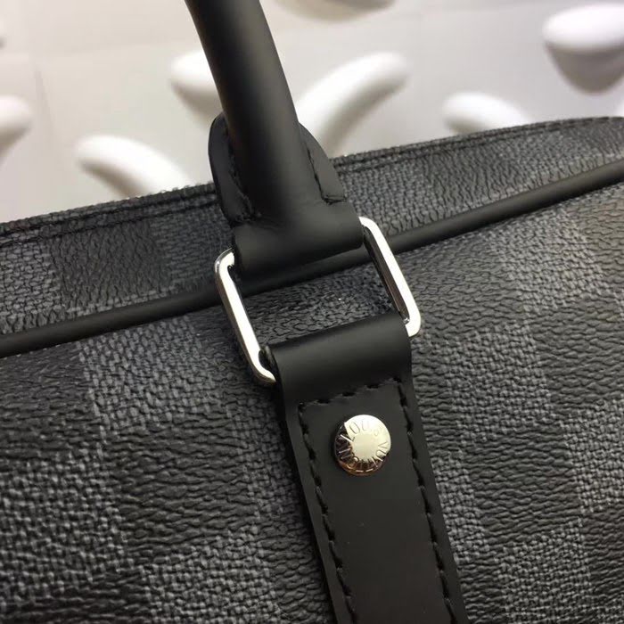路易威登LV頂級原單 41478 黑格 Damier Graphite格紋帆布小號公事包 YDH1276